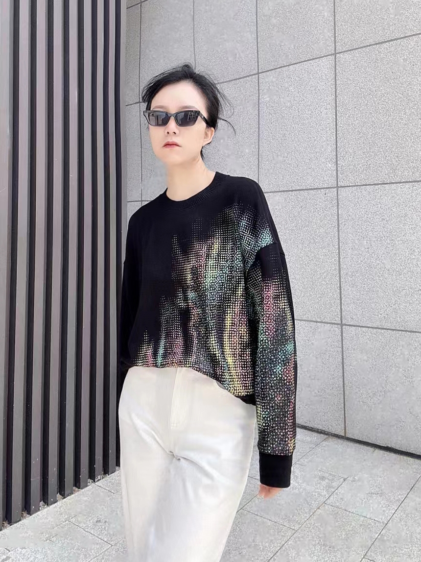 【商场同款】25宽松卫衣春秋短款抽绳圆领印花长袖德绒T恤女5300981