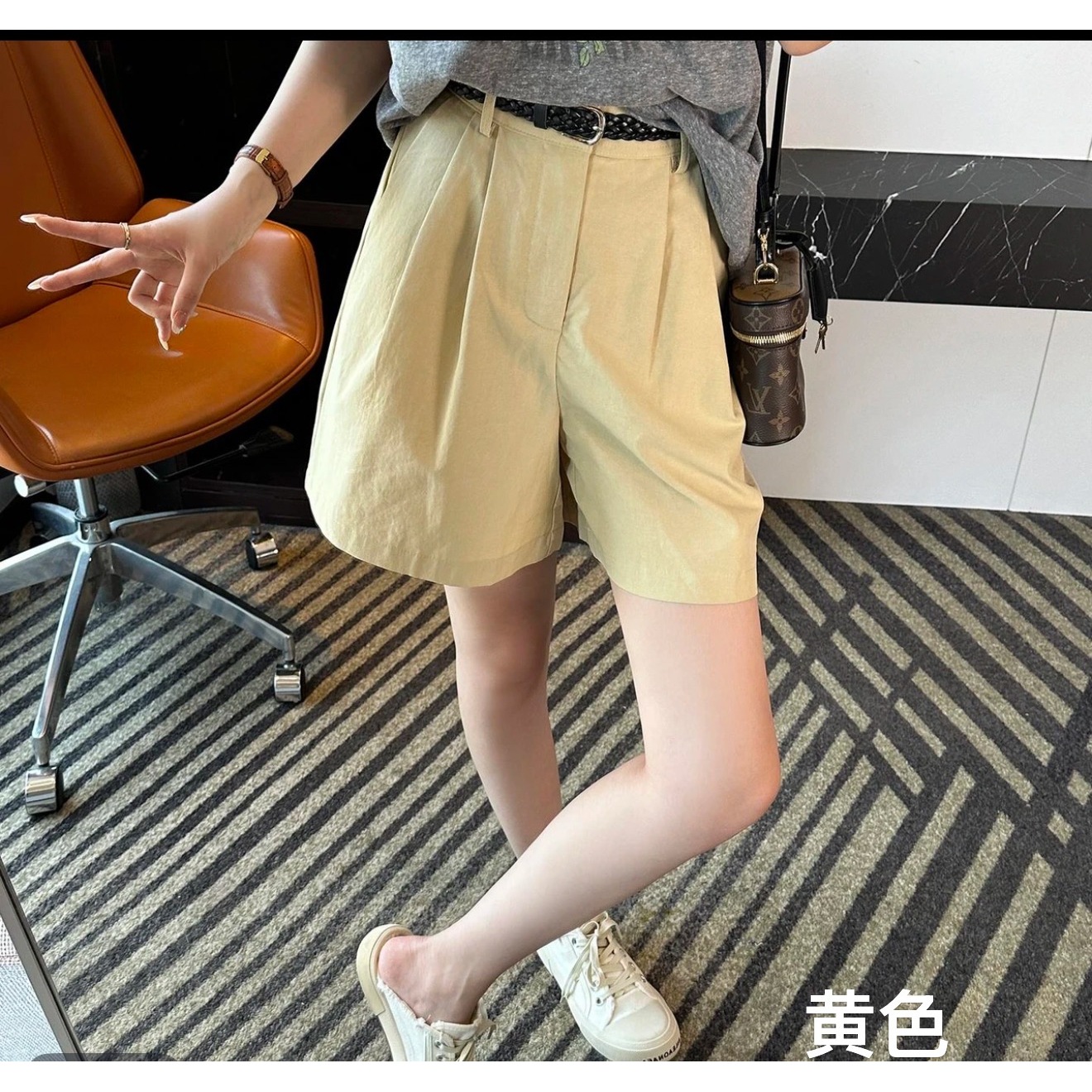 【坦姐严选 实体品质】夏季复古高腰显瘦a字版短裤8517