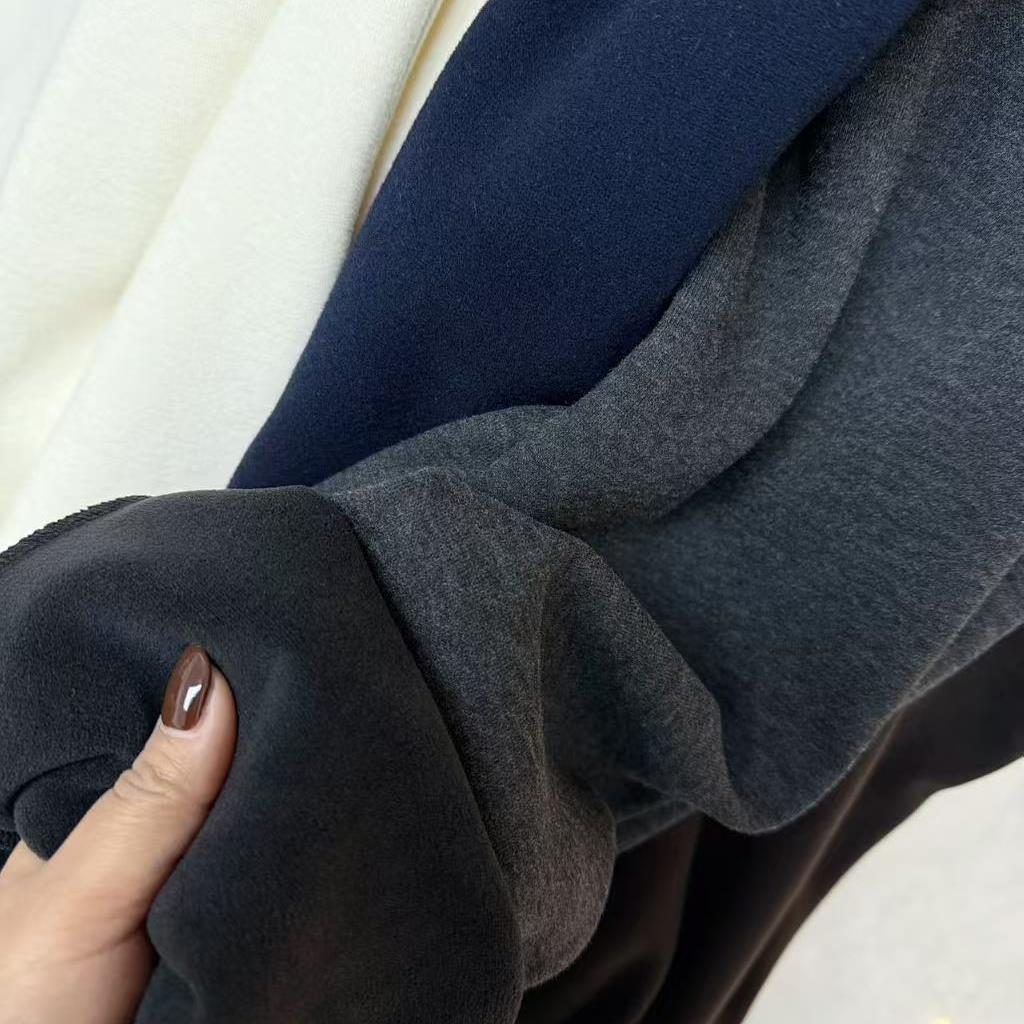 卡曼带口袋厚款长裤秋冬松紧腰休闲裤韩版女士百搭时尚