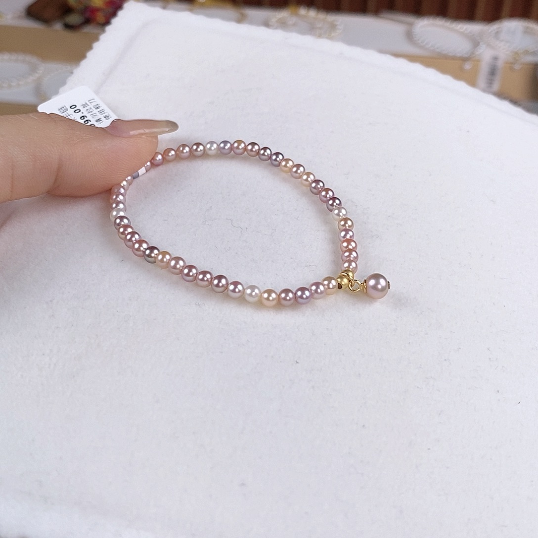 淡水珍珠手链银S925镶嵌