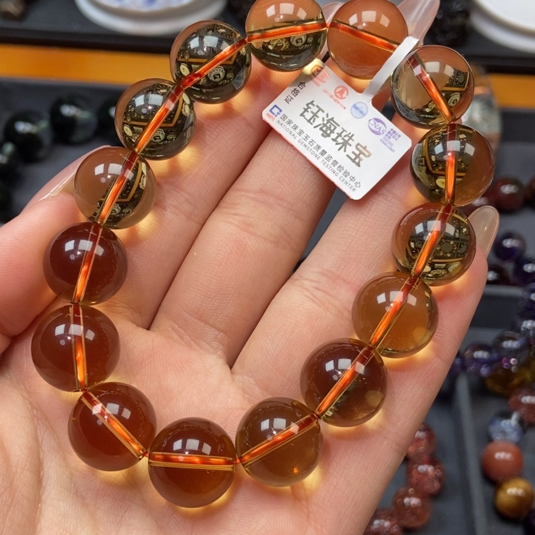 水晶黄水晶手串未镶嵌14.5mm