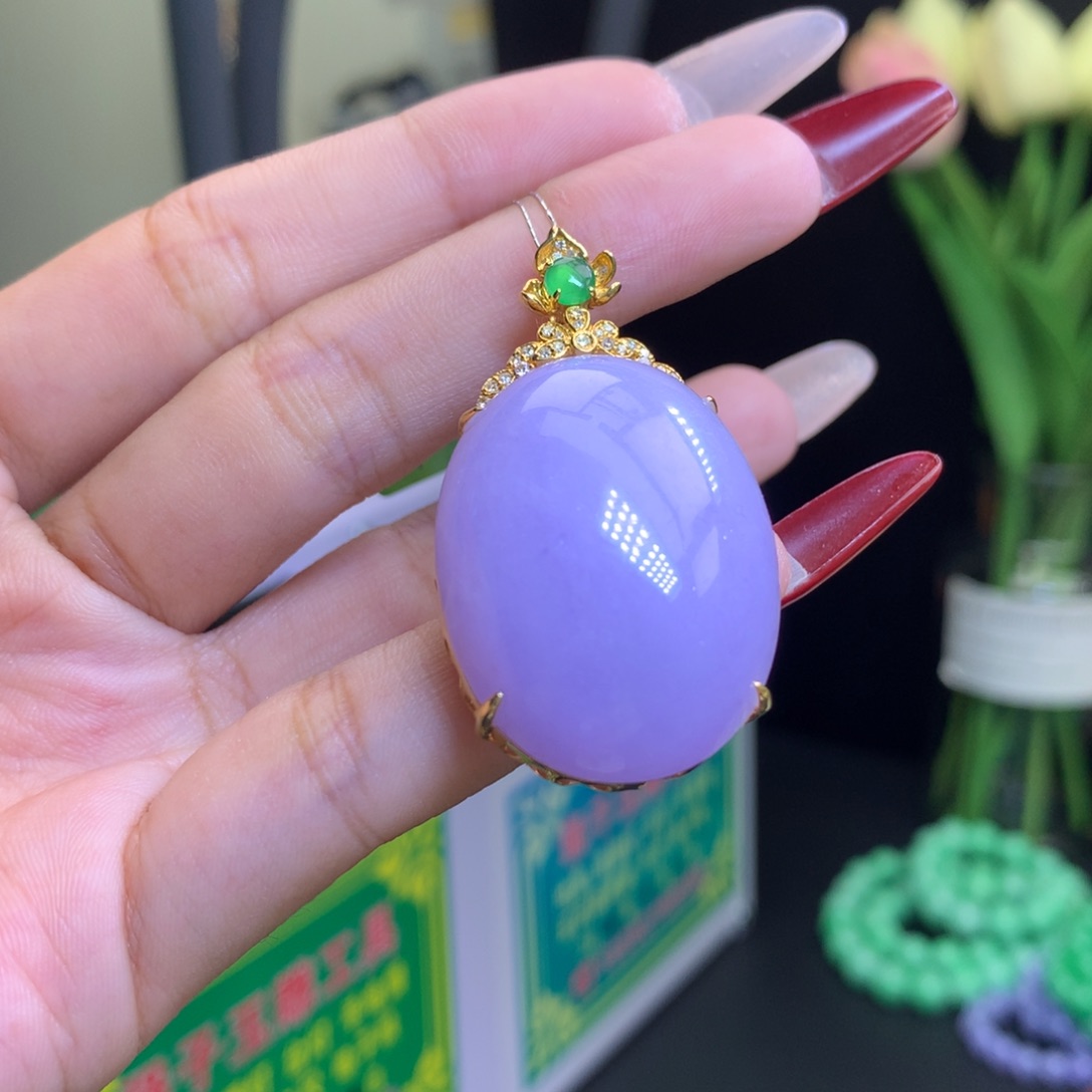 翡翠颈饰18K金镶嵌天然