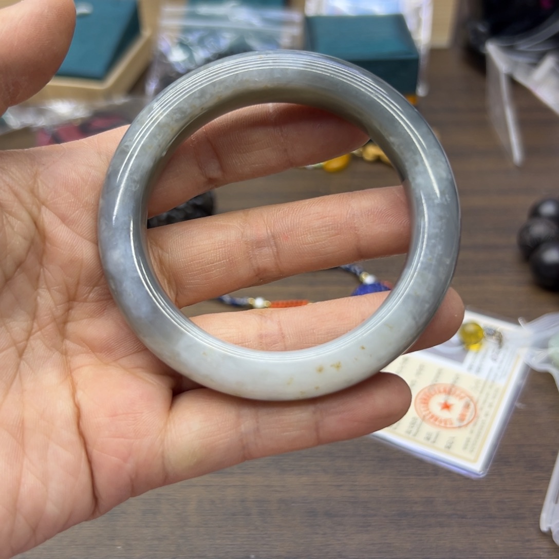 和田玉未镶嵌手镯57.7圈围708