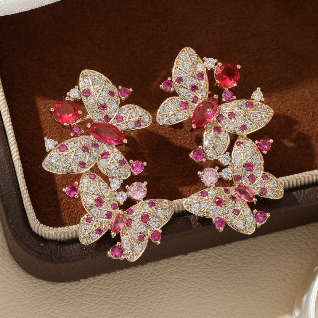 铜合金合成锆石耳饰 2768《璀璨私语》高级轻奢时尚百搭款耳环