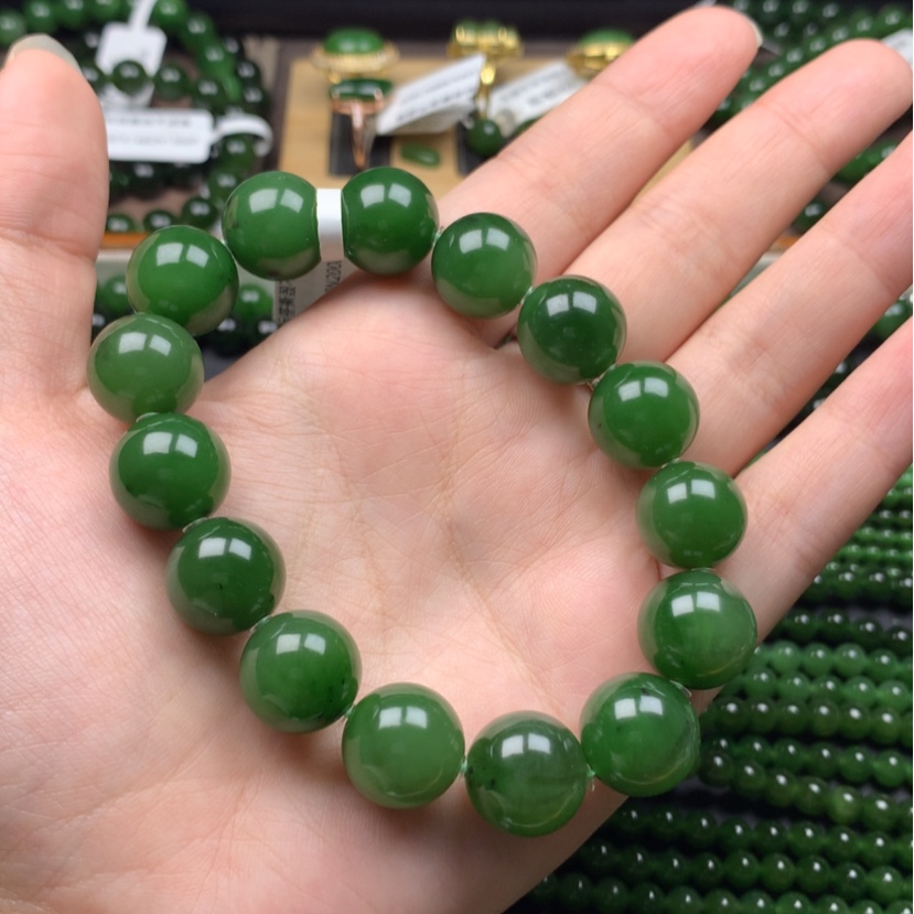 【闪购商品】未镶嵌手串和田玉（碧玉）大*14m