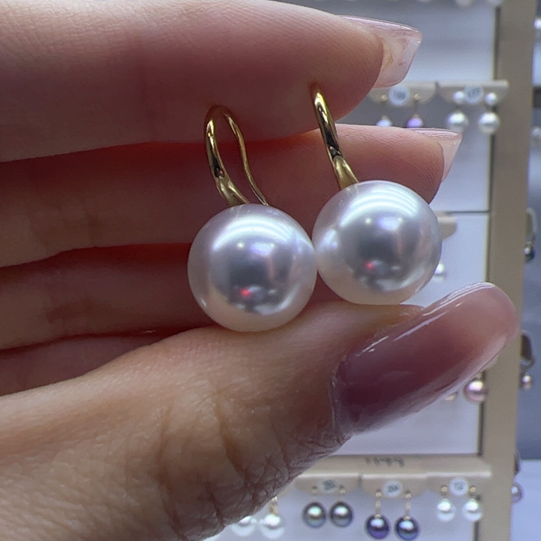 淡水珍珠耳饰18K金镶嵌