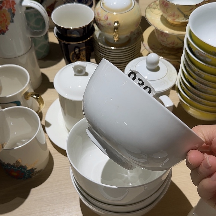 瓷5.5寸白瓷面碗4个样板