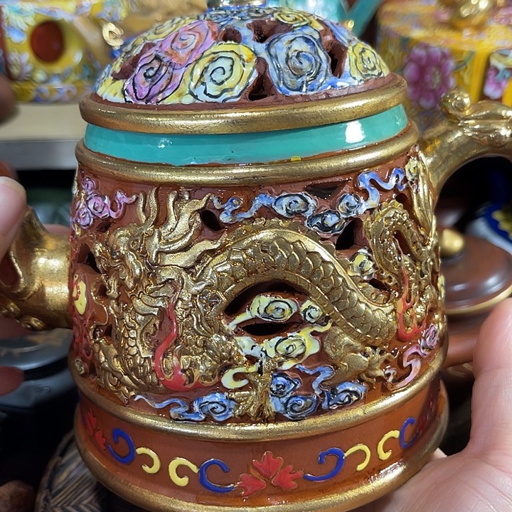 小***斯茶壶紫砂原矿泥料手工制作的一把泥料紫砂壶