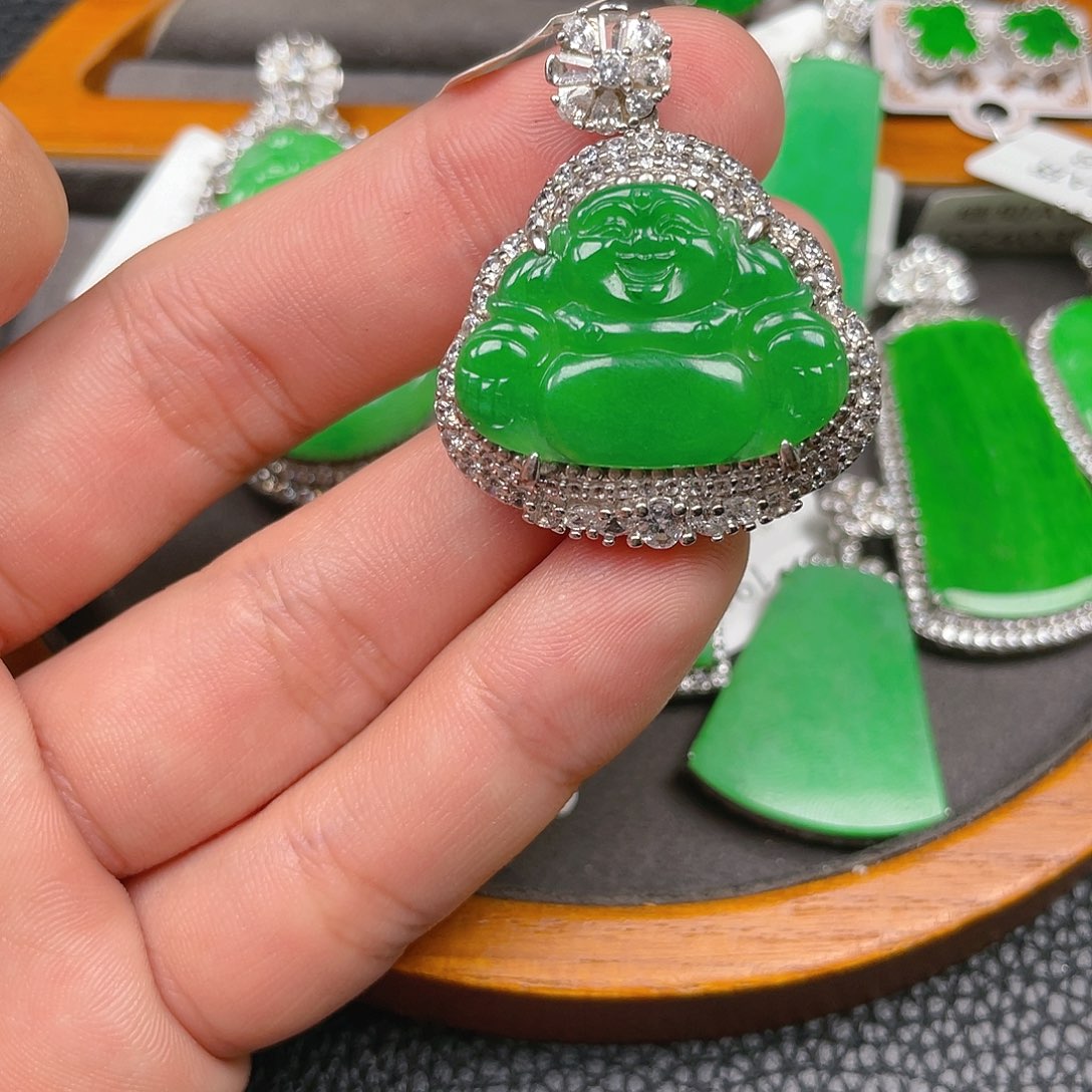 【闪购商品】翡翠吊坠(不含链)银S925镶嵌