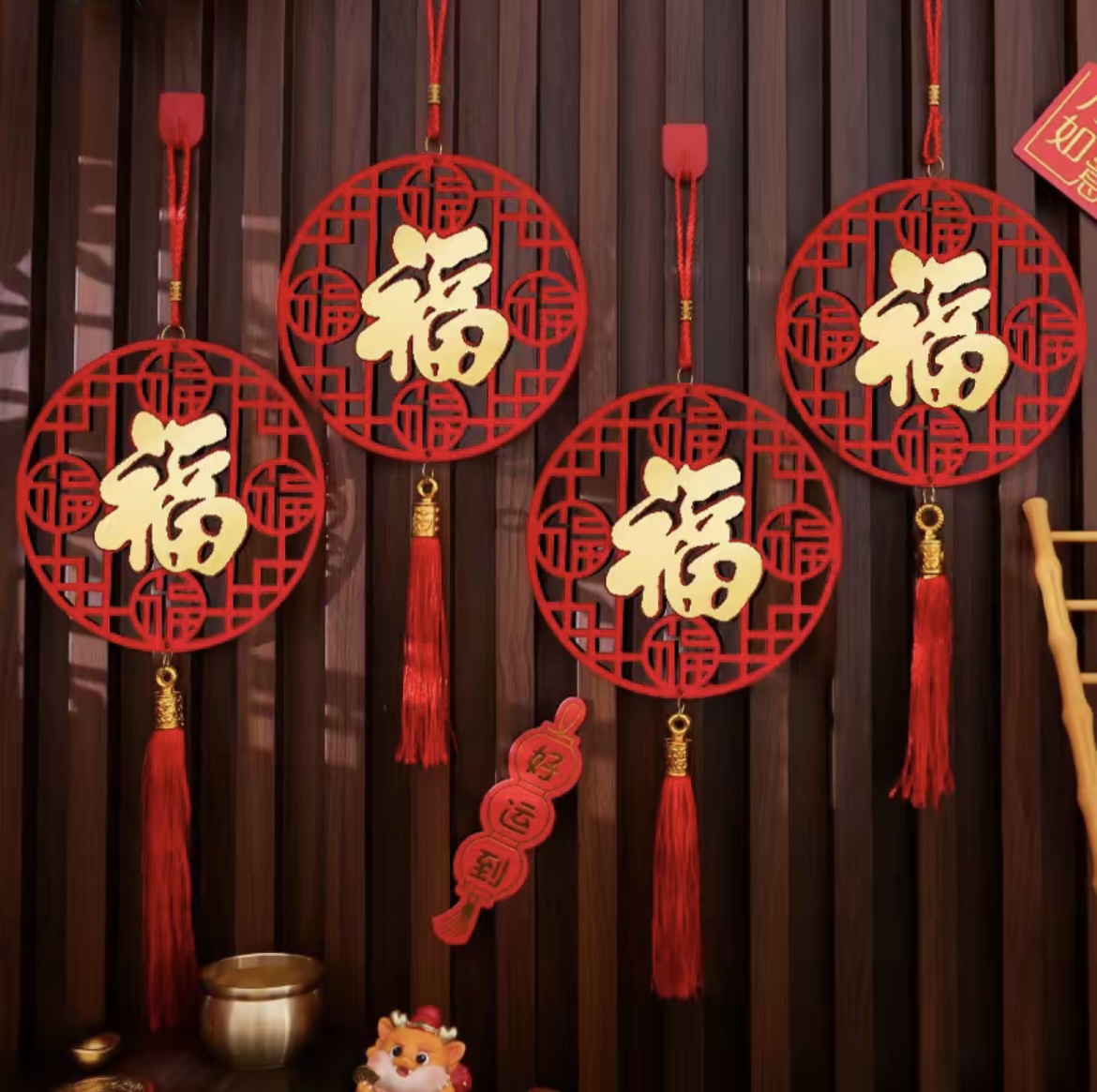 2026新年装饰小金福字挂件家用客厅玄关入户门挂饰乔迁新居挂饰品