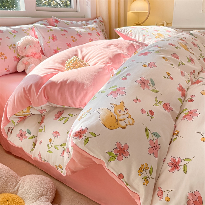 新款全棉四件套三件套纯棉小清新