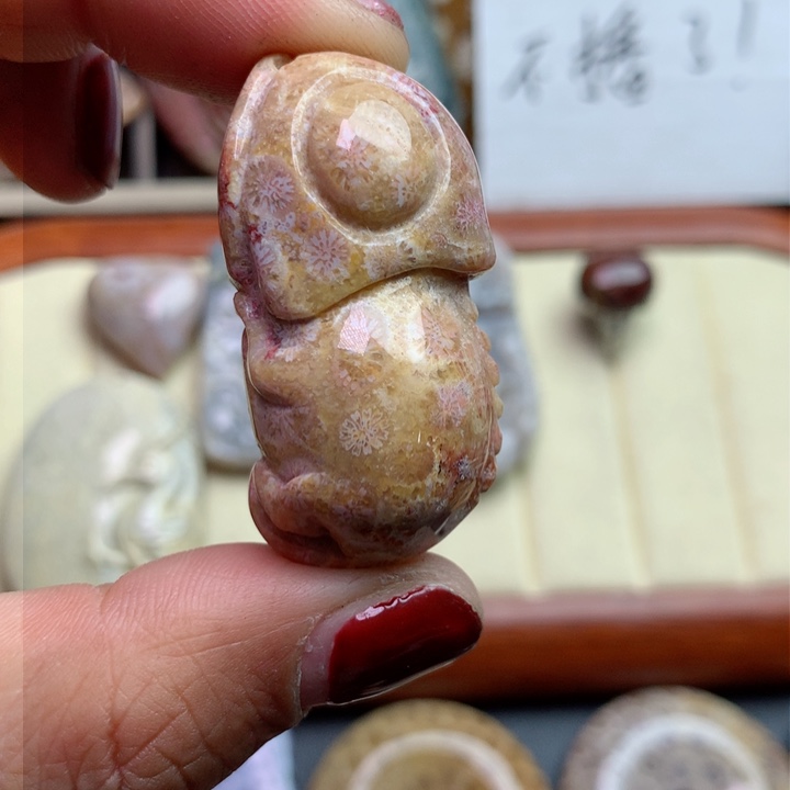 硅化珊瑚（珊瑚玉）颈饰未镶嵌