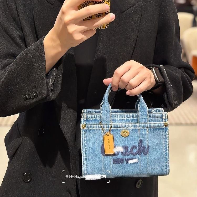 新款牛仔托特包可爱迷你手提包简约时尚大容量单肩斜挎女包