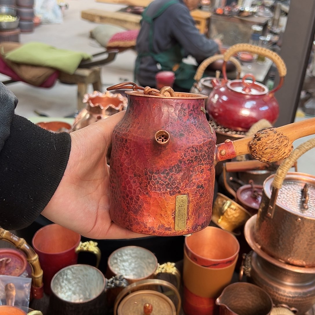 500ml火烧色侧把壶