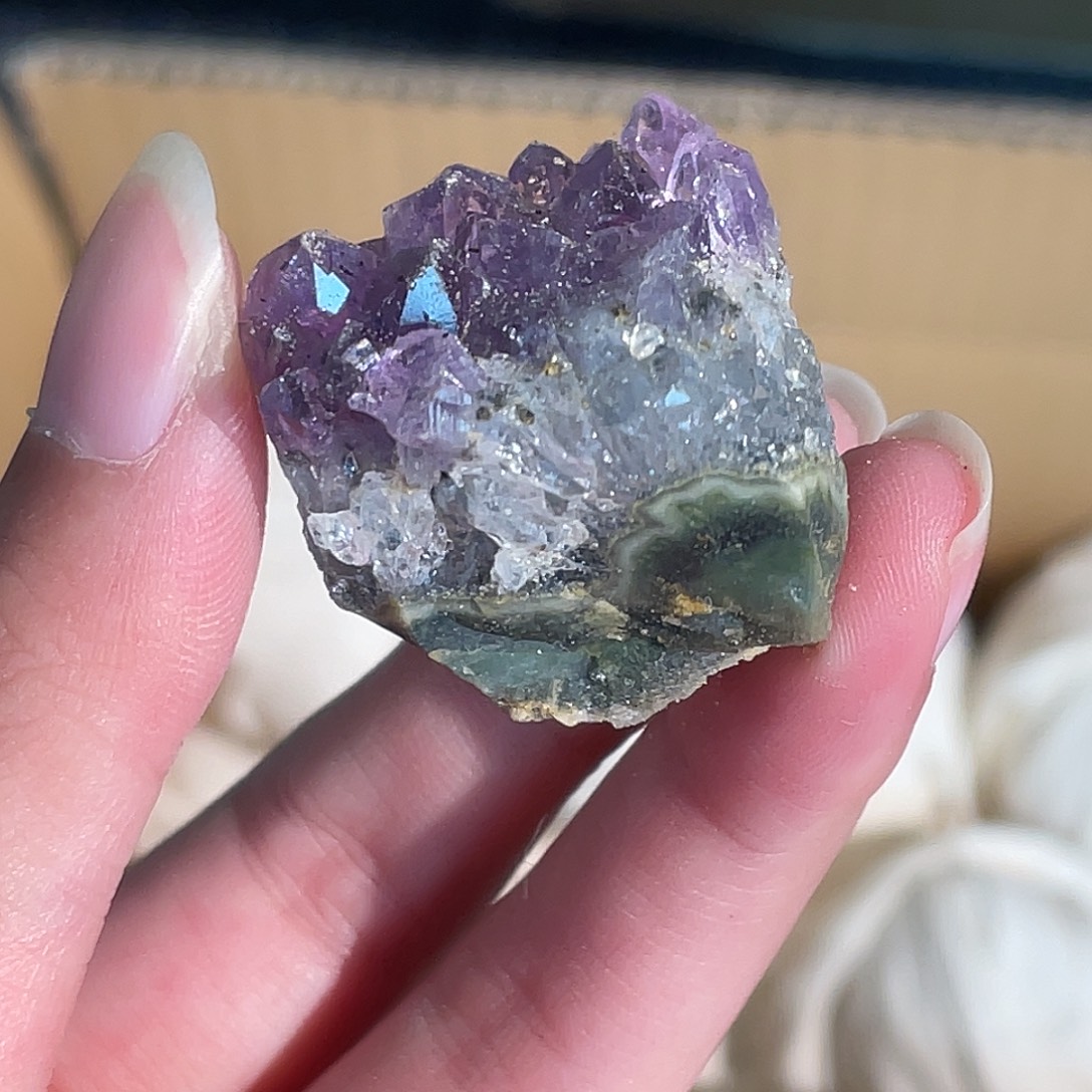 水晶手串未镶嵌紫晶片 3号