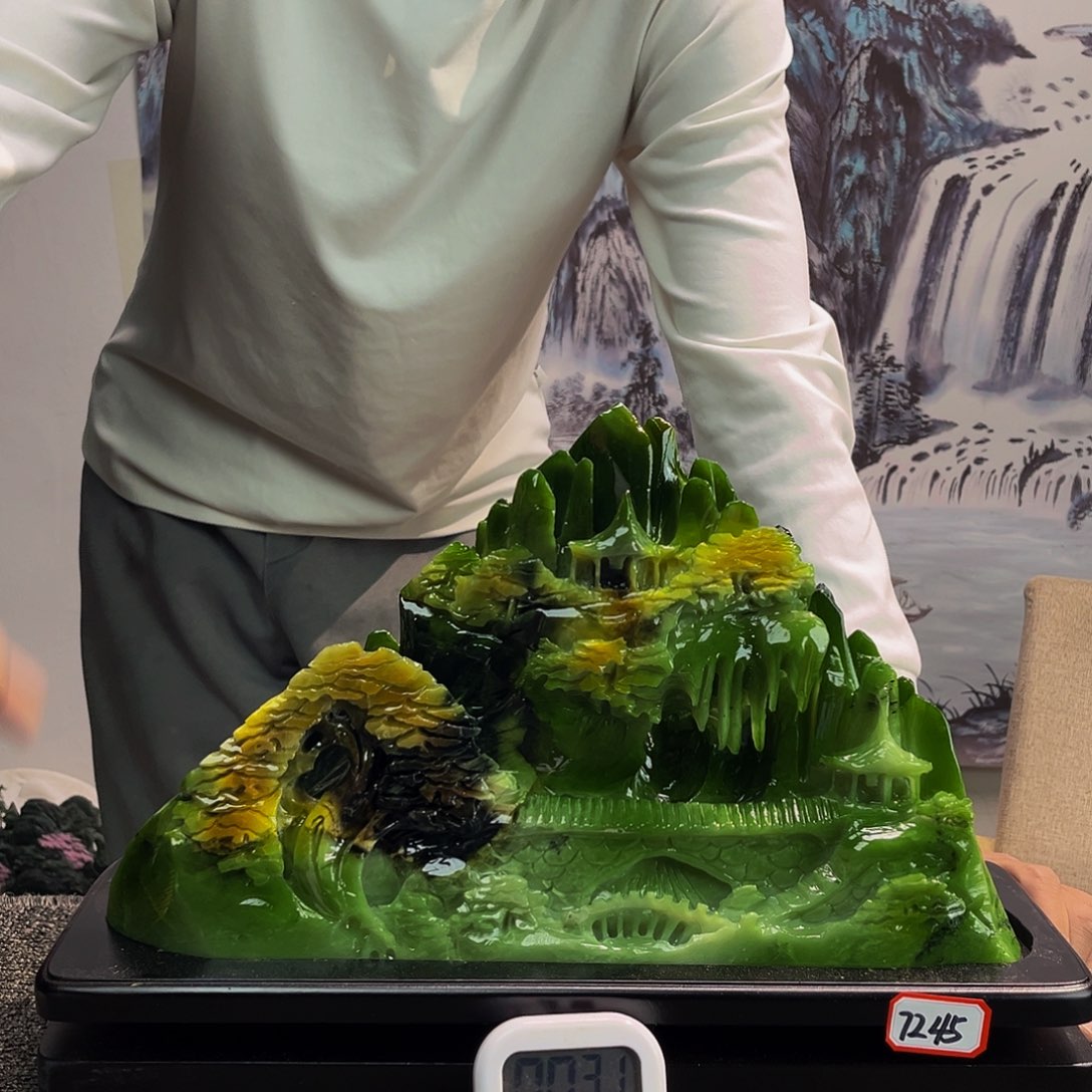 兰***业玉玉摆件多色带底座