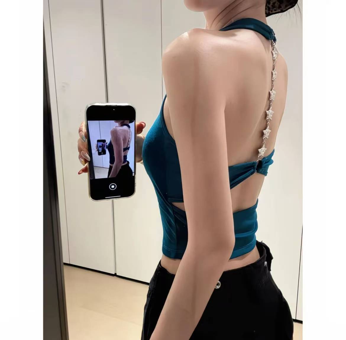 辣妹风性感风修身型网红吊带背心套装辣妹法式性感