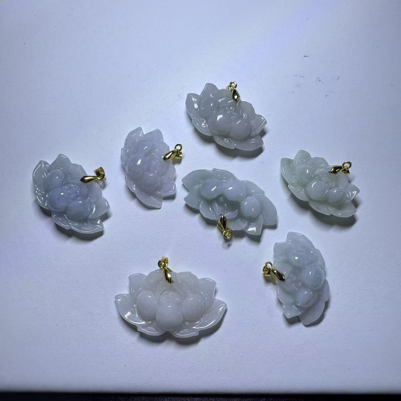 天然A货翡翠莲花吊坠-c005-多样性发一