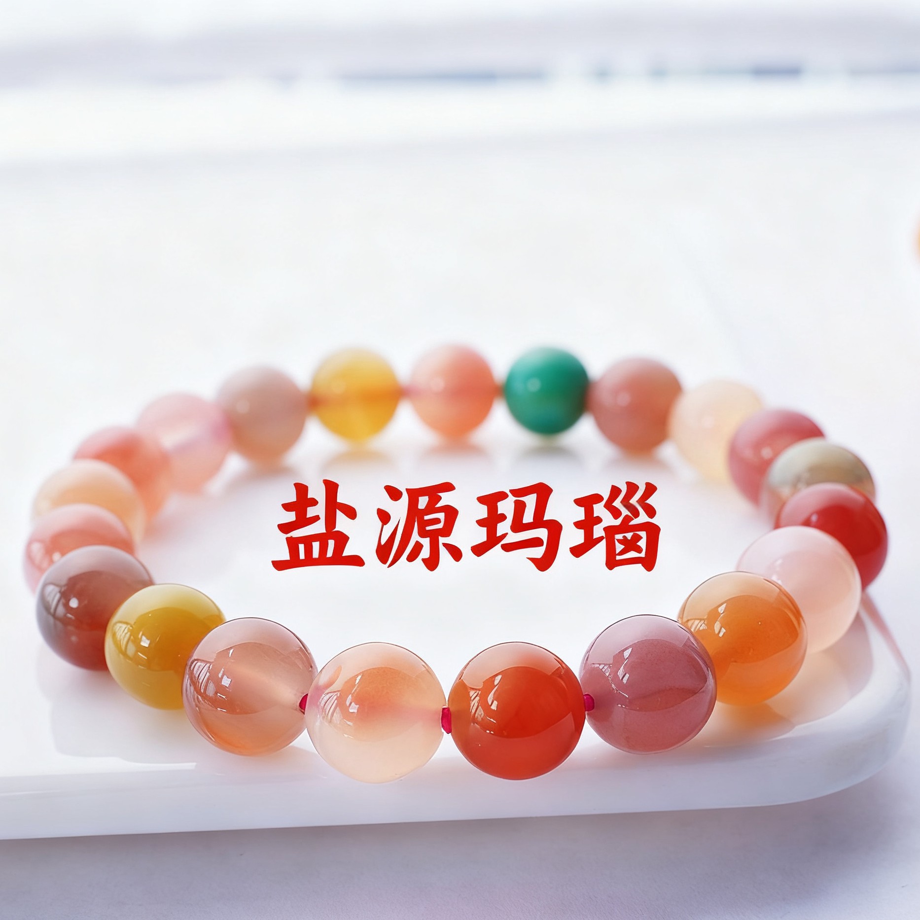 天然多彩糖果色盐源玛瑙