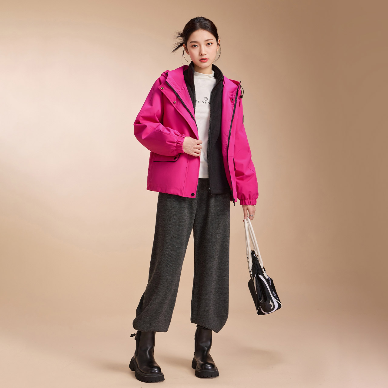 IEF/爱依服2025秋冬新款韩版时尚休闲运动宽松百搭设计感工装外套