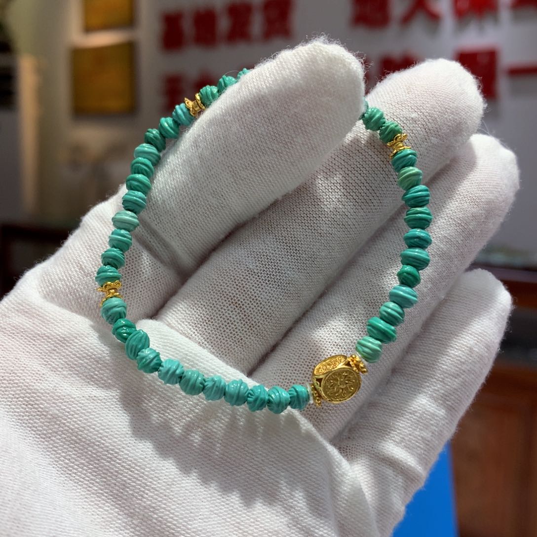 绿松石单圈银S925镶嵌