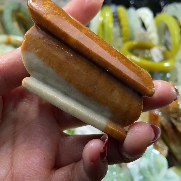 岫玉未镶嵌手把升官发财