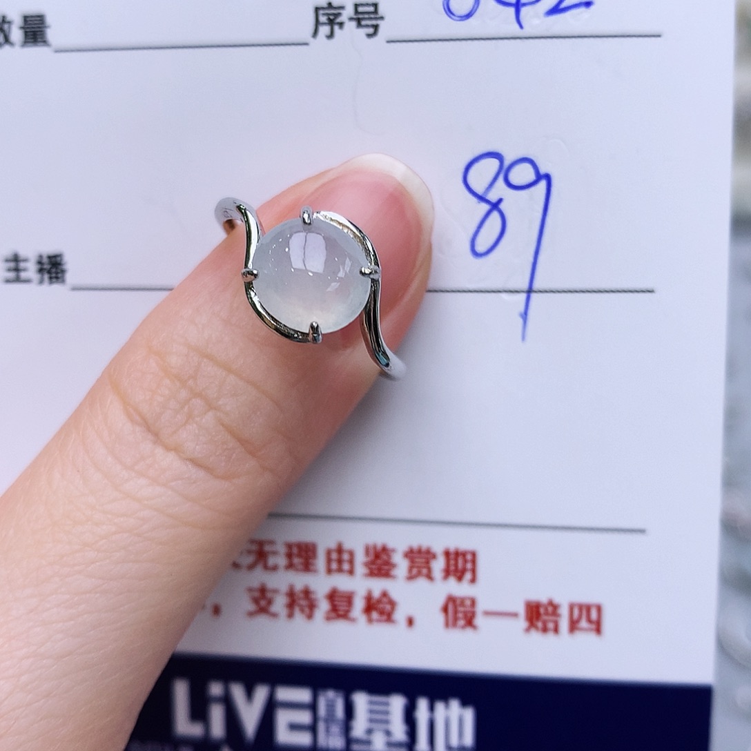 翡翠戒指银S925镶嵌042