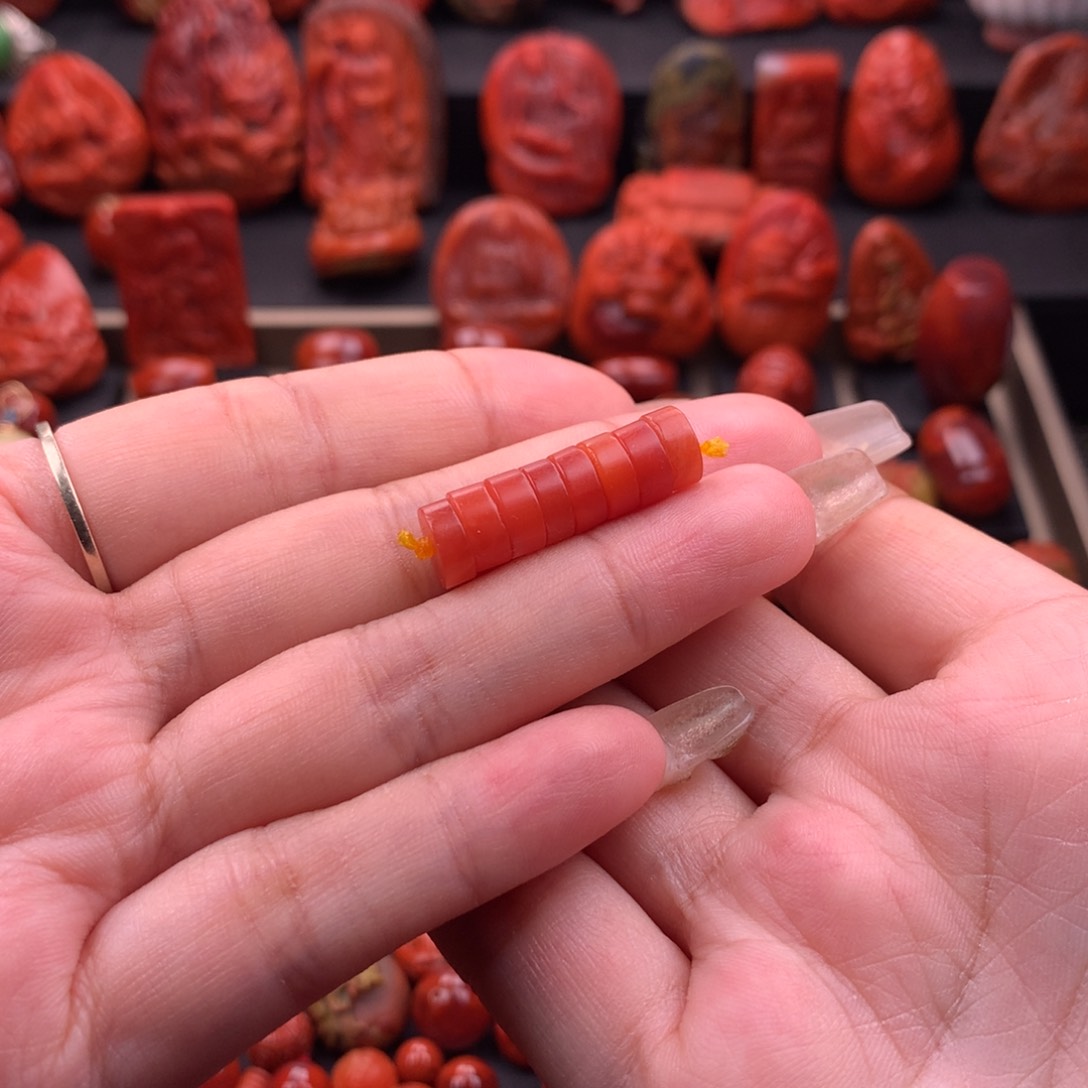 南红玛瑙南红保山精工直切隔片8.2mm未镶嵌