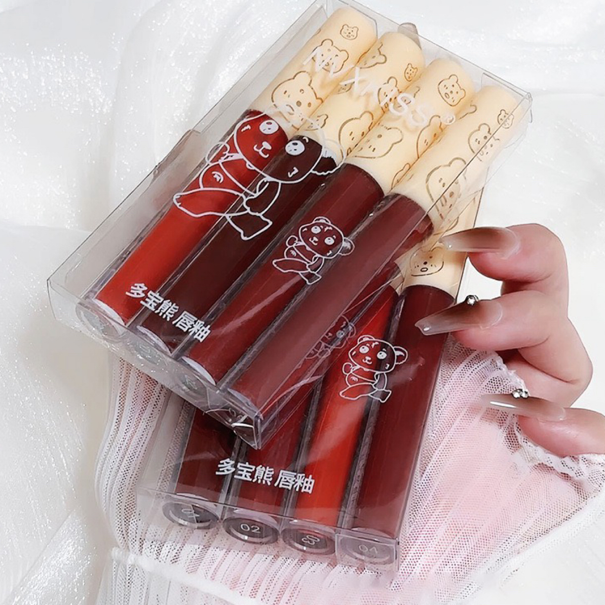 拍一发4 多宝熊唇釉4支装