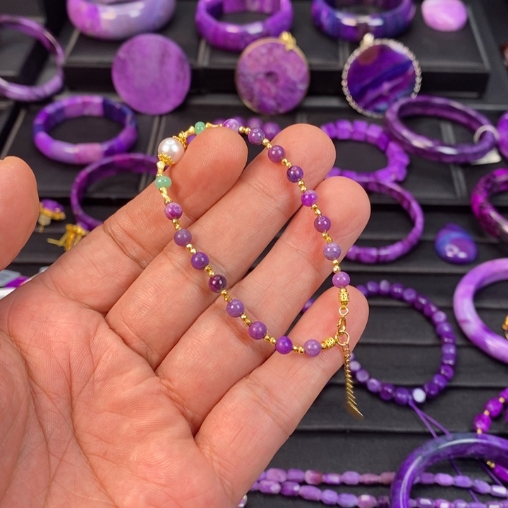 苏纪石（舒俱来）手链18K金镶嵌开****）