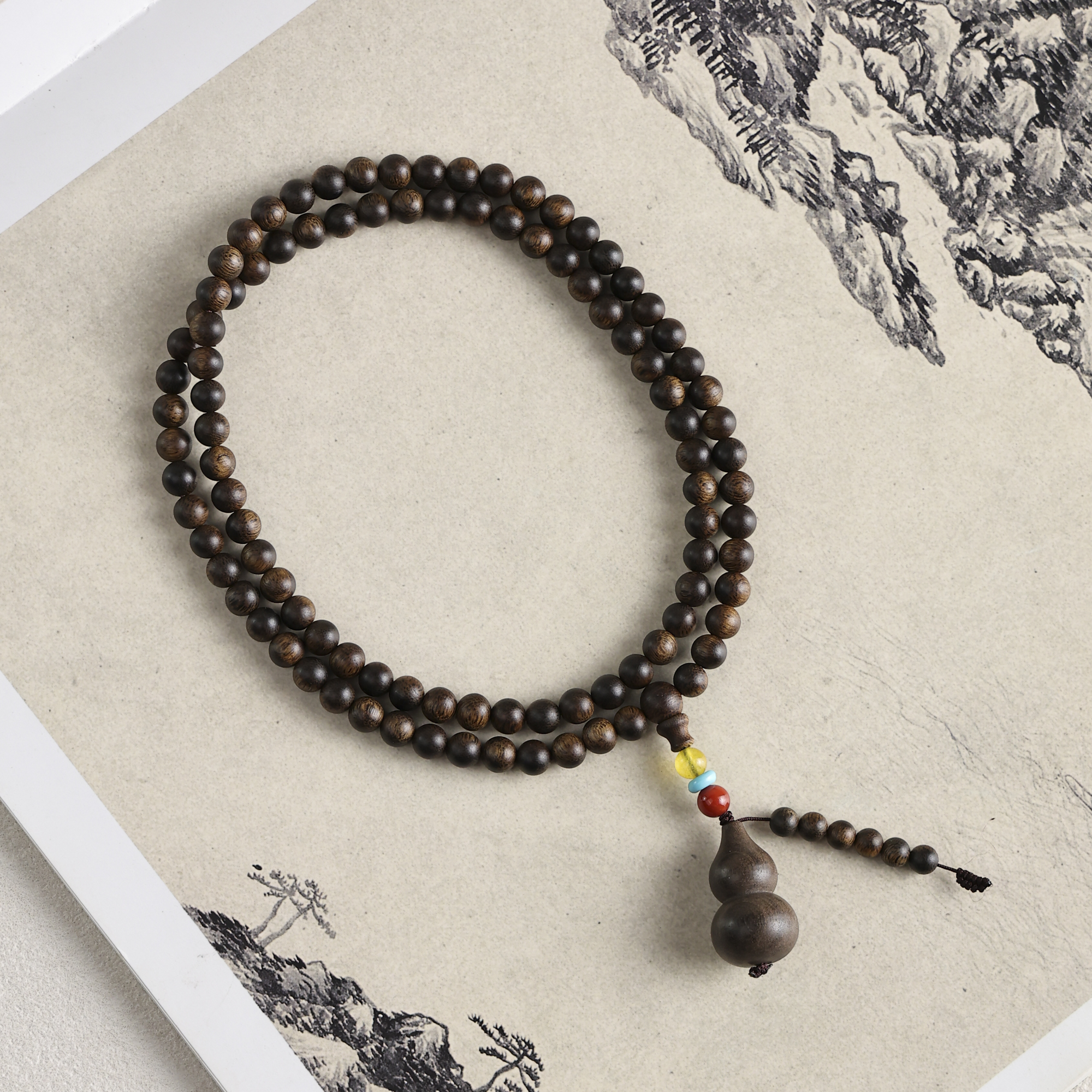 沉香L081越南芽庄白奇楠多圈手串6mm沉贵宝葫芦