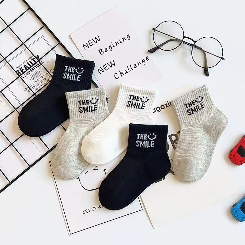 5双装春夏儿童袜子透气薄棉网眼棉宝宝袜儿童袜子 学生袜吸汗夏天