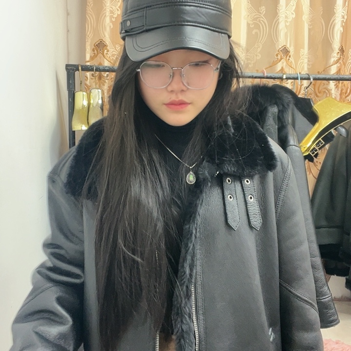 头层牛皮革帽子羊皮可调节