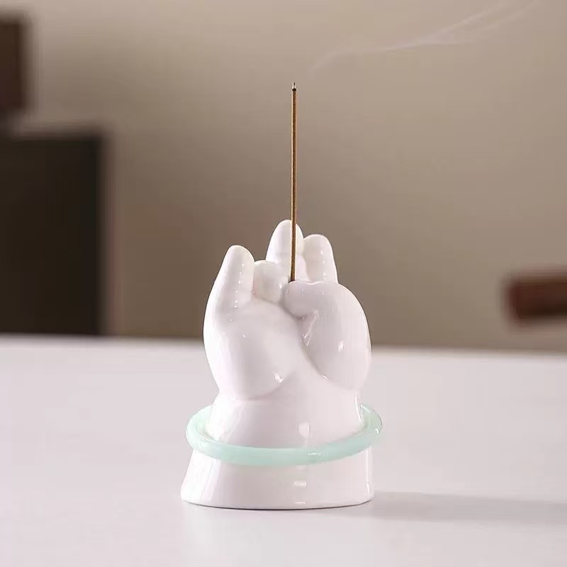 【凤庭】茶桌茶室佛手捏指香插摆件