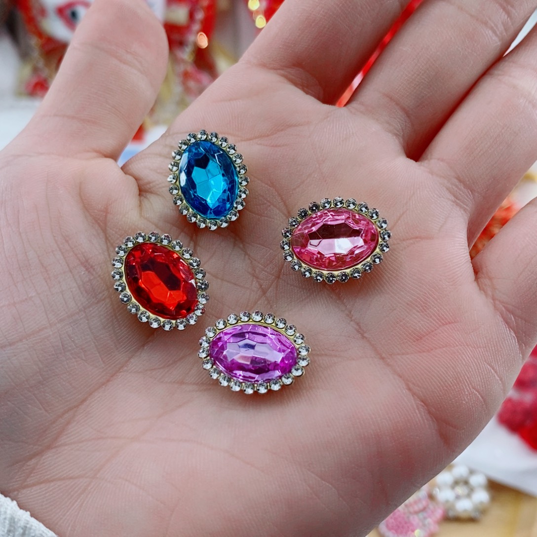 椭圆形水钻红粉蓝紫各100个