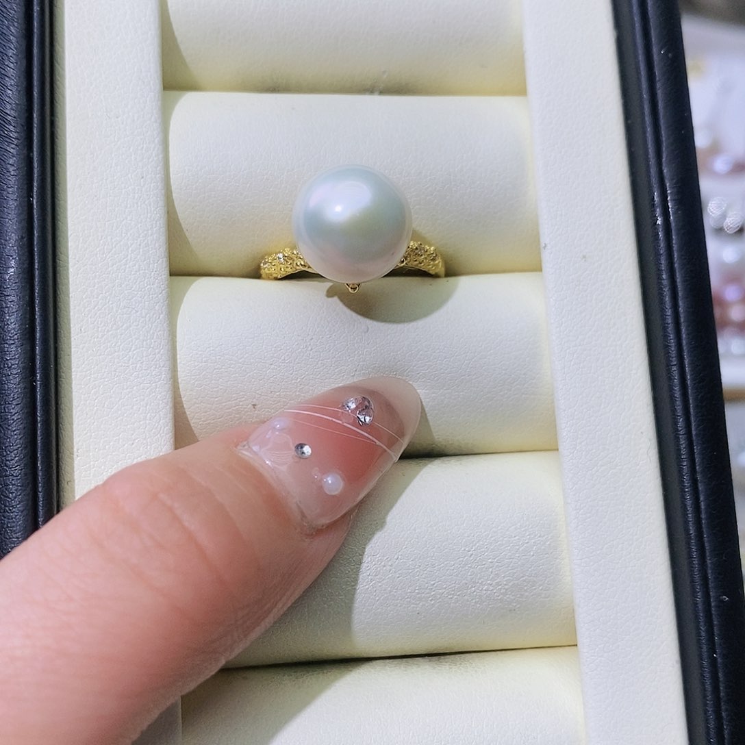 淡水珍珠戒指合金