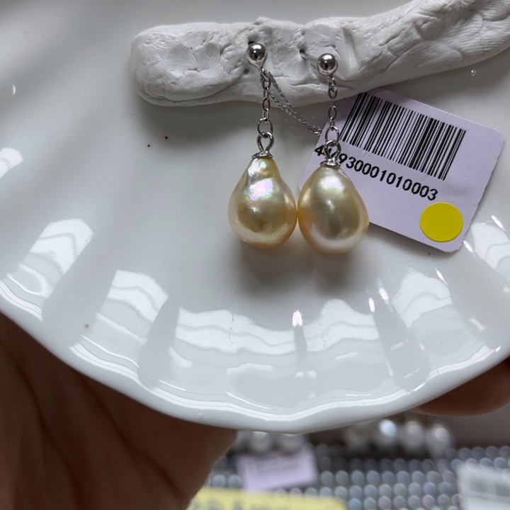 海水珍珠耳饰银S925镶嵌