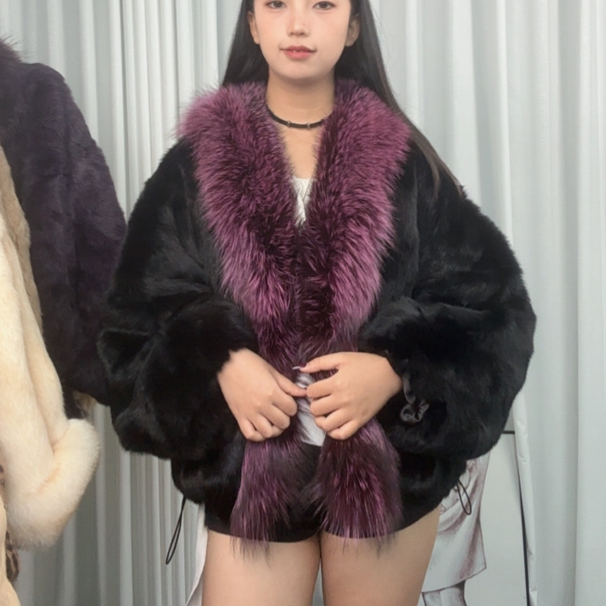 蝙蝠袖灯笼袖65长
