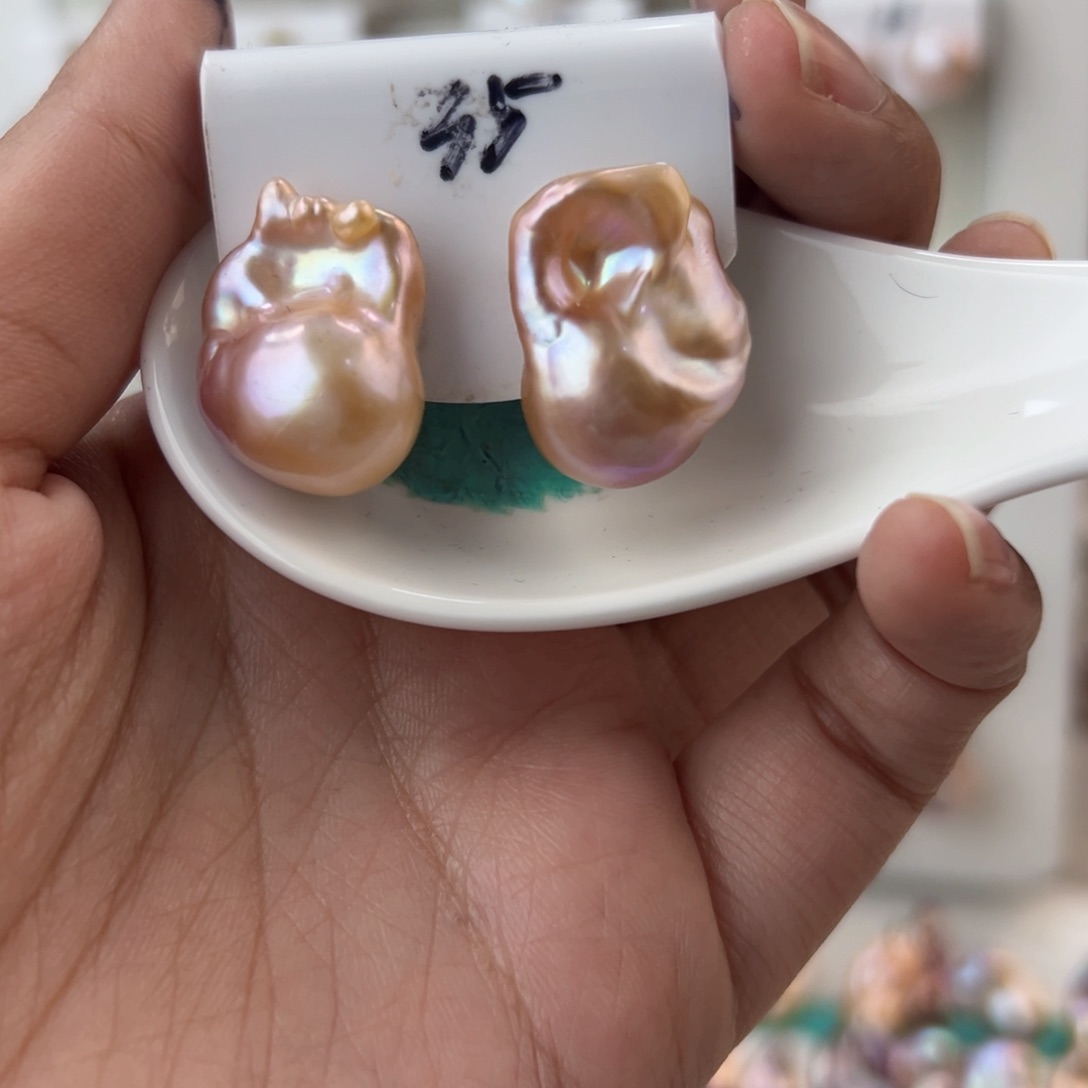 淡水珍珠耳饰银S925镶嵌