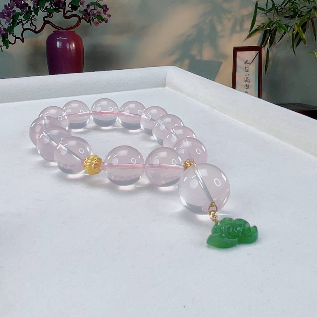 水晶手链18K金镶嵌水晶15.3