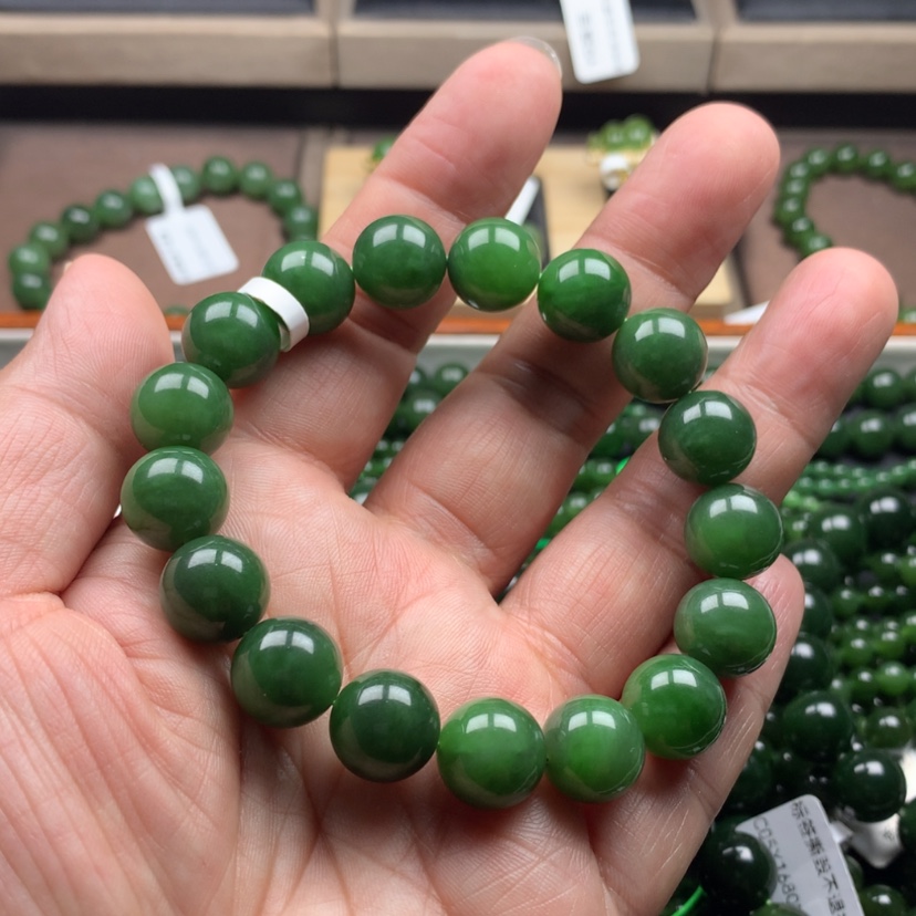 【闪购商品】和田玉（碧玉）手串未镶嵌张*12m m