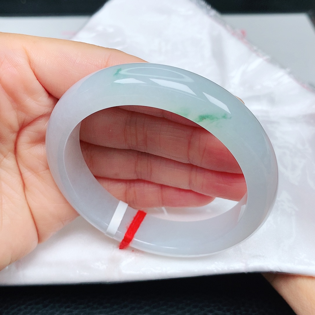 未镶嵌手镯翡翠冰胶飘绿24