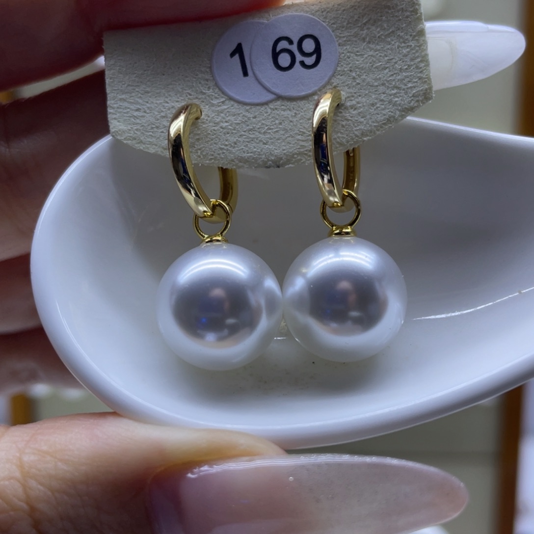 淡水珍珠耳饰银S925镶嵌