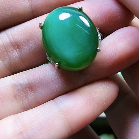 银S925镶嵌戒指和田玉