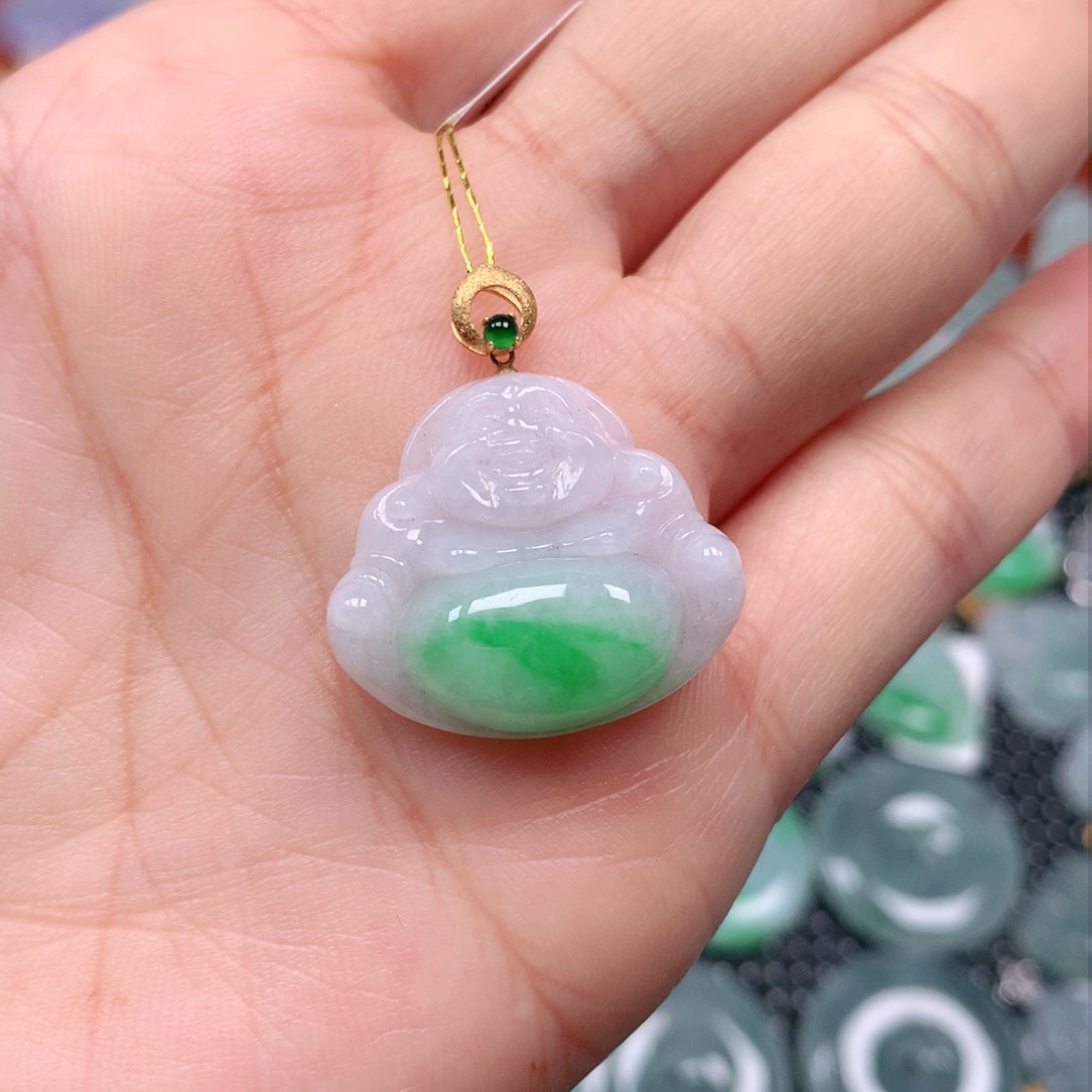【闪购商品】翡翠吊坠(不含链)18K金镶嵌