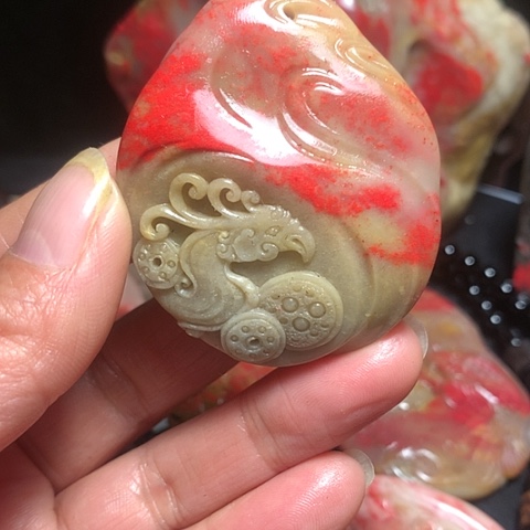 昌化石昌化鸡血石挂件