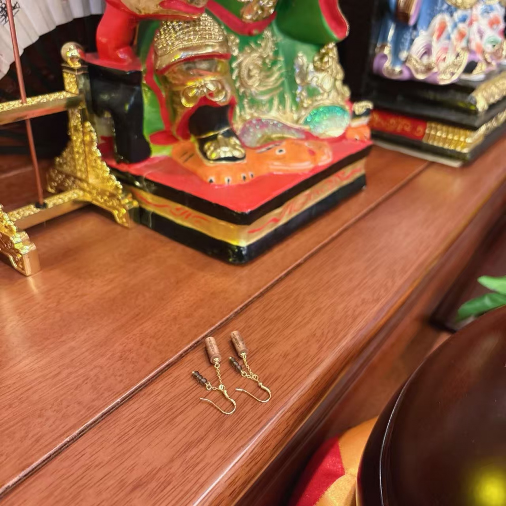 宫玄道 老料六字耳坠 年奉 M2453