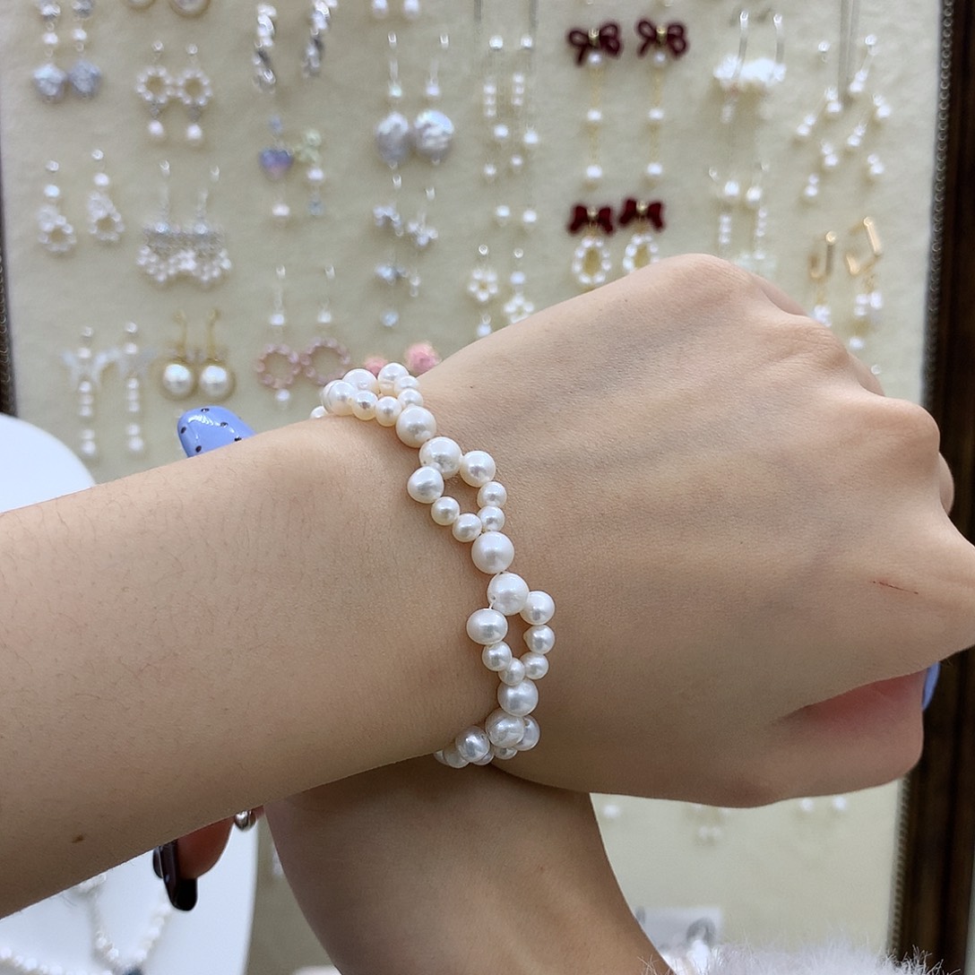 耳饰淡水珍珠银S925镶嵌