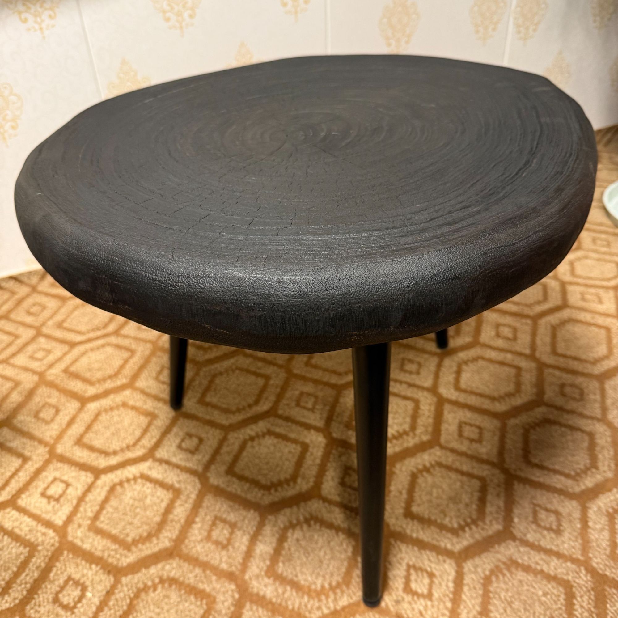 {碳化茶几边几角几}客厅中古风茶几复古创意时尚中式实木风