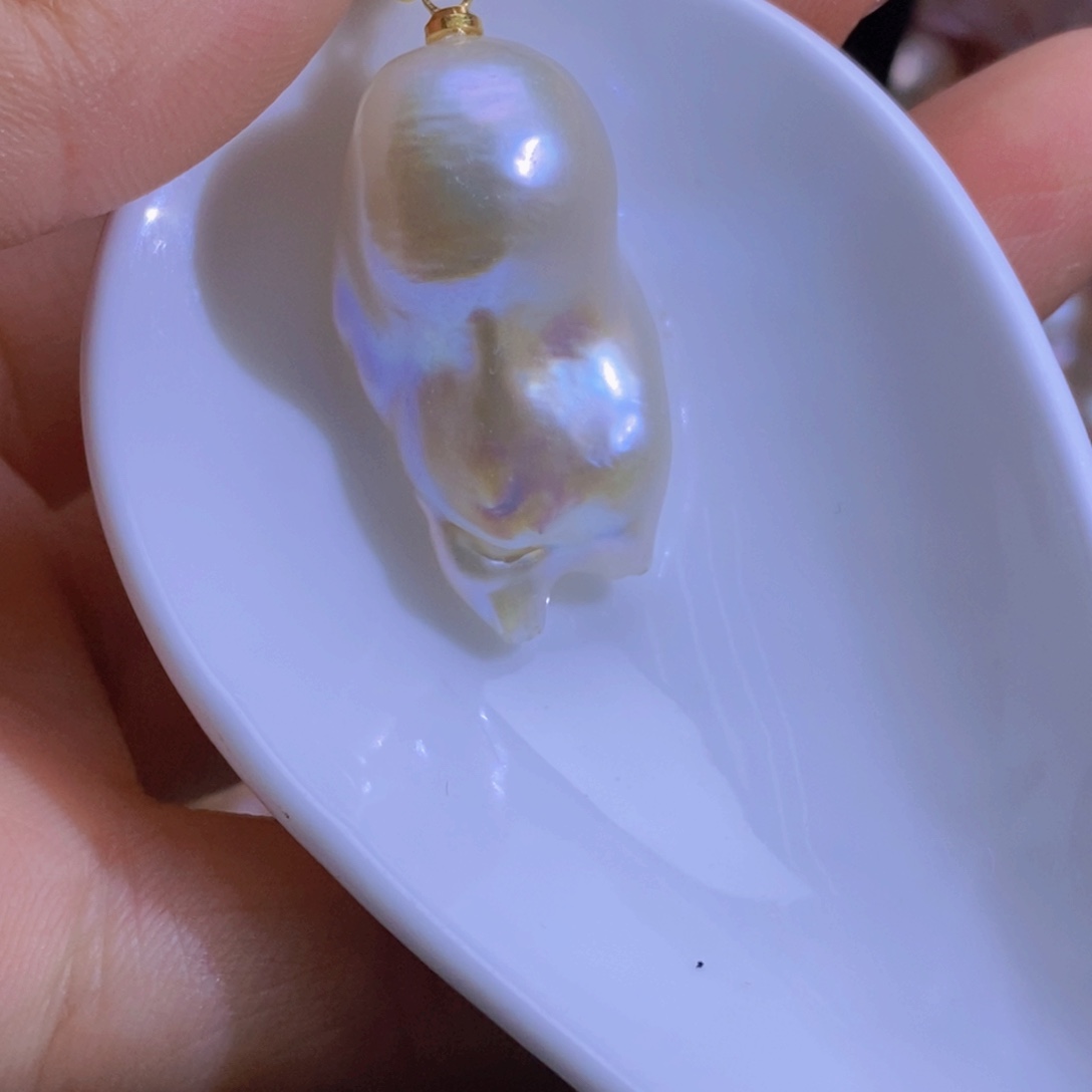 银S925镶嵌淡水珍珠微瑕